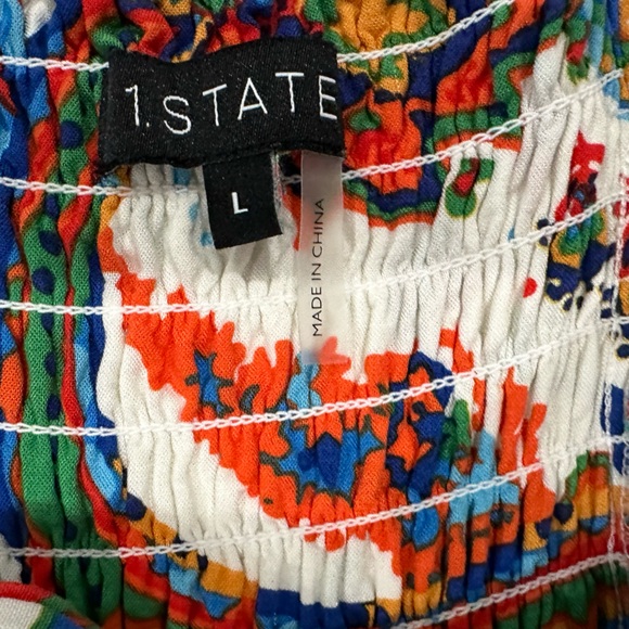 1.STATE White Multicolor Paisley Print Sleeveless Dress Size L - Picture 5 of 5